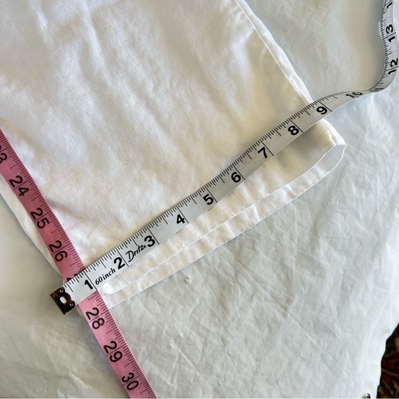 NYDJ Stretch Linen White 5-pocket Straight Leg Pants Style #MAKB2219 Size 4 - Picture 11 of 11